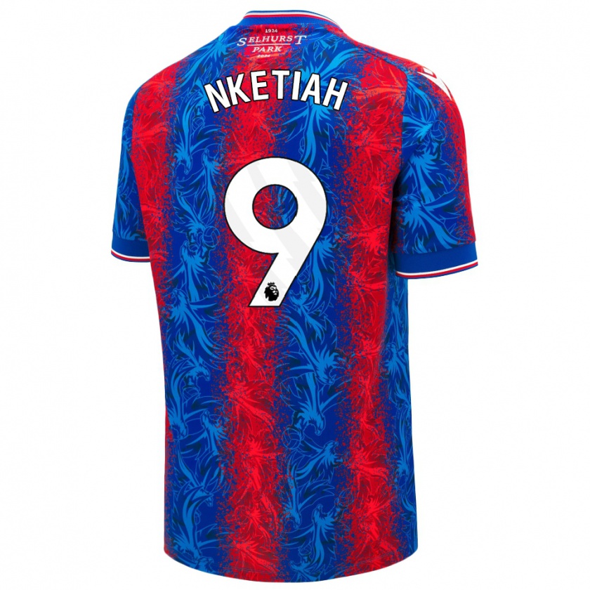 Kandiny Uomo Maglia Eddie Nketiah #9 Strisce Rosso Blu Kit Gara Home 2024/25 Maglietta