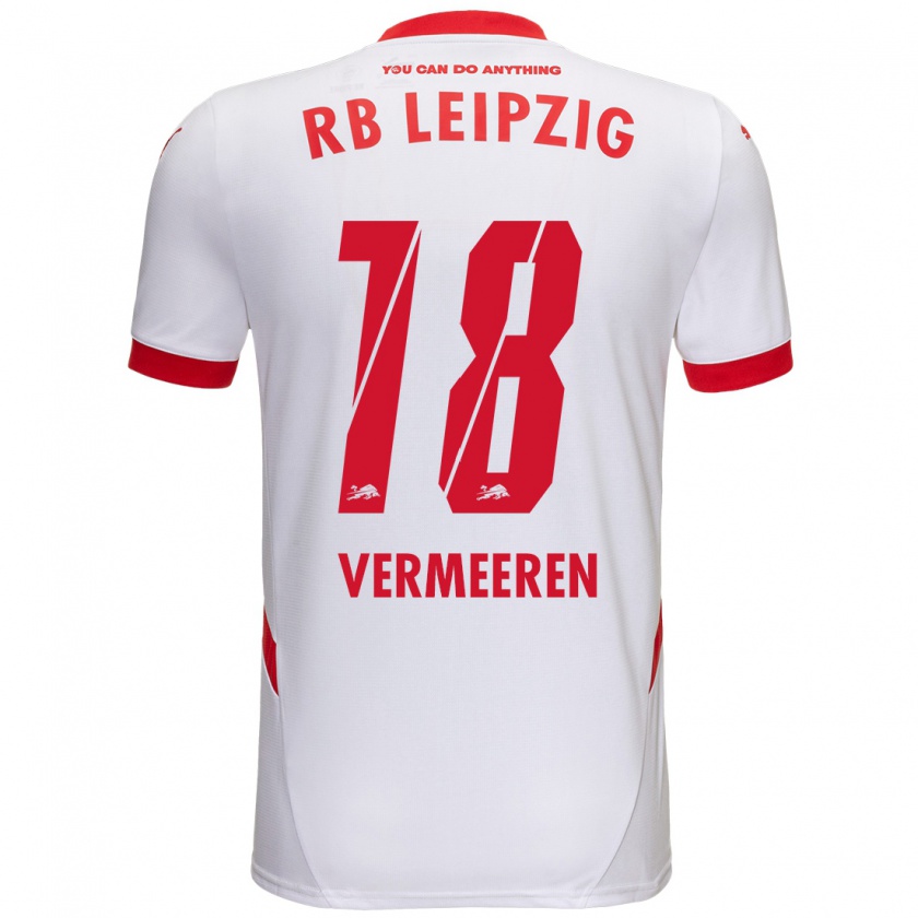 Kandiny Uomo Maglia Arthur Vermeeren #18 Bianco Rosso Kit Gara Home 2024/25 Maglietta