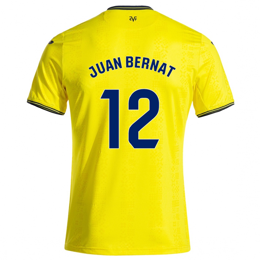 Kandiny Uomo Maglia Juan Bernat #12 Giallo Nero Kit Gara Home 2024/25 Maglietta