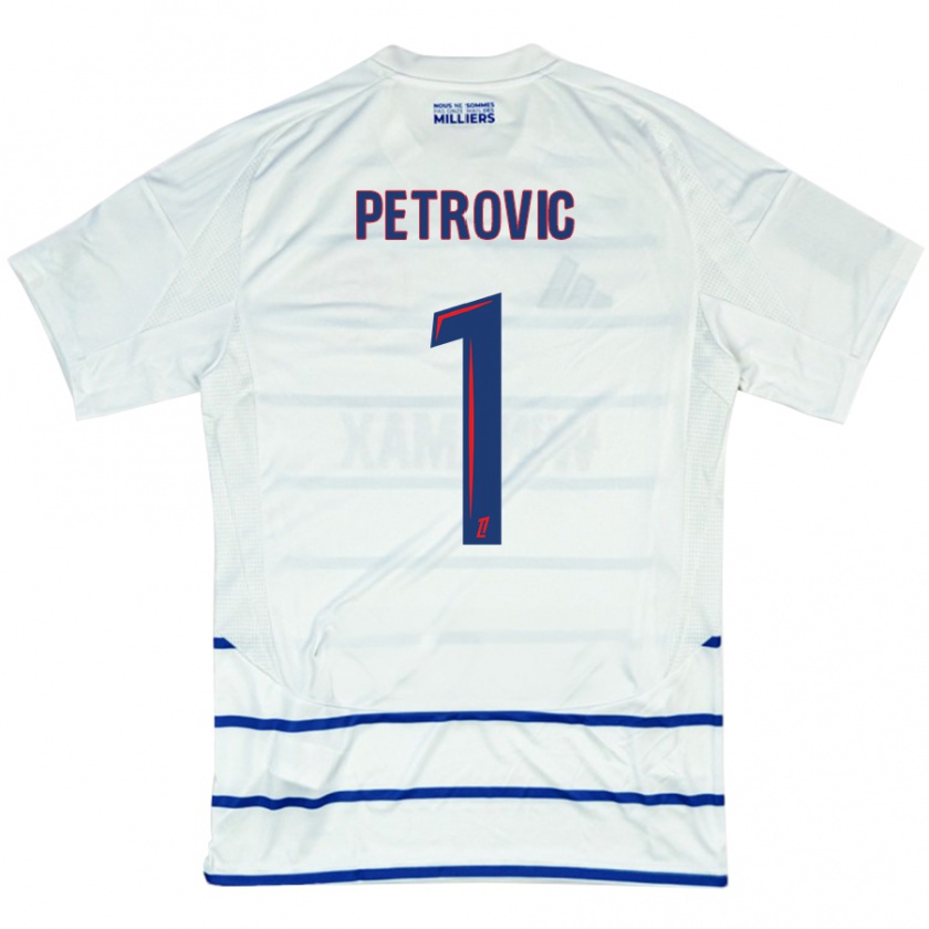 Kandiny Uomo Maglia Djordje Petrovic #1 Bianco Blu Kit Gara Away 2024/25 Maglietta