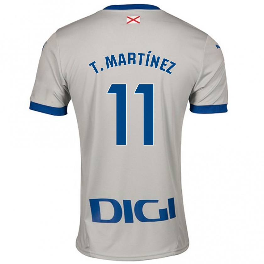 Kandiny Uomo Maglia Toni Martínez #11 Grigio Chiaro Kit Gara Away 2024/25 Maglietta