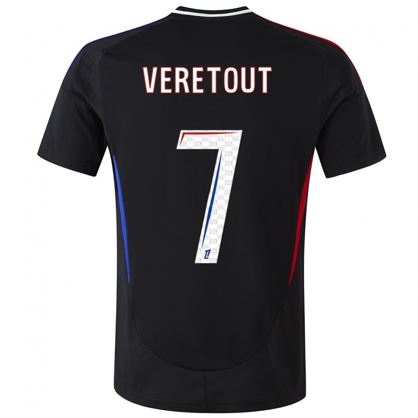 Kandiny Uomo Maglia Jordan Veretout #7 Nero Kit Gara Away 2024/25 Maglietta