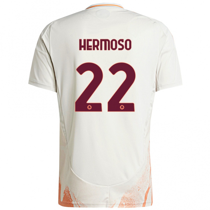 Kandiny Uomo Maglia Mario Hermoso #22 Crema Bianco Arancione Kit Gara Away 2024/25 Maglietta