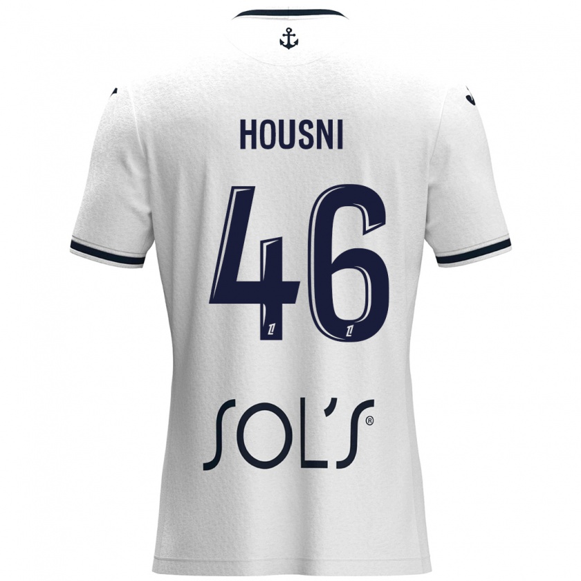 Kandiny Uomo Maglia Ilyes Housni #46 Bianco Blu Scuro Kit Gara Away 2024/25 Maglietta