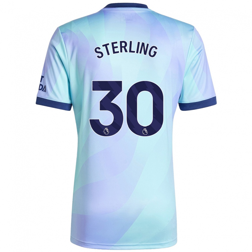 Kandiny Uomo Maglia Raheem Sterling #30 Acquamarina Kit Gara Third 2024/25 Maglietta