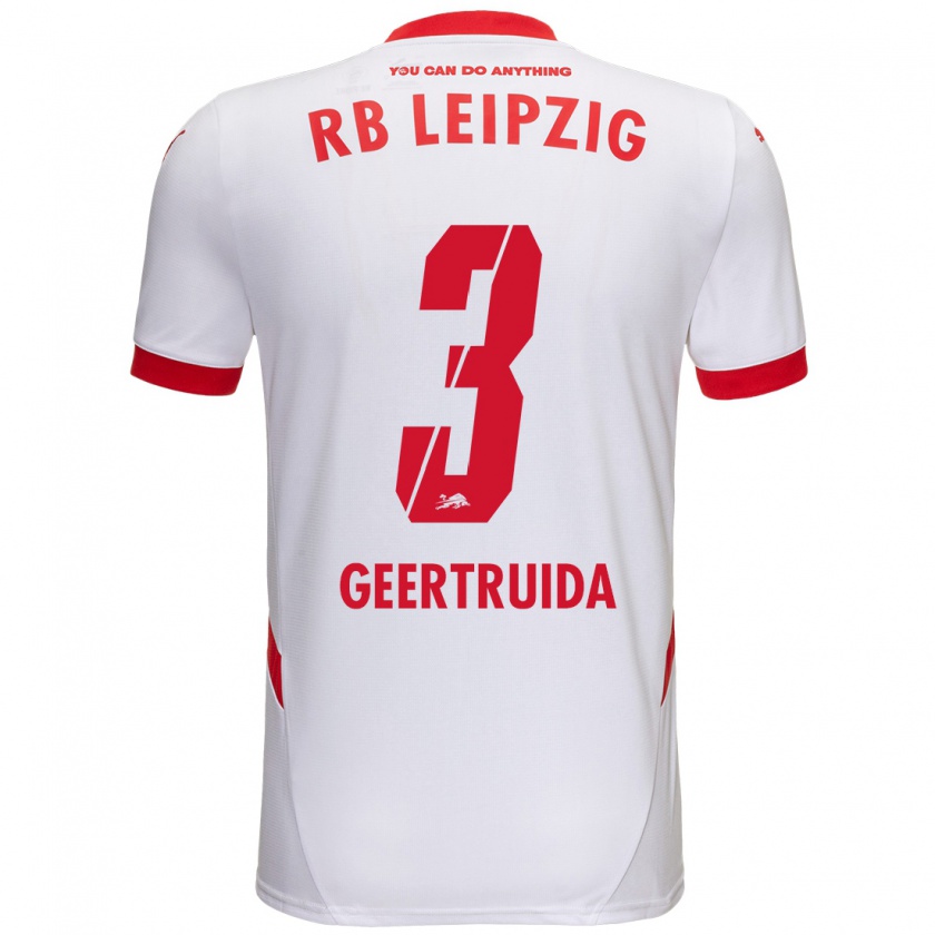 Kandiny Uomo Maglia Lutsharel Geertruida #3 Bianco Rosso Kit Gara Home 2024/25 Maglietta