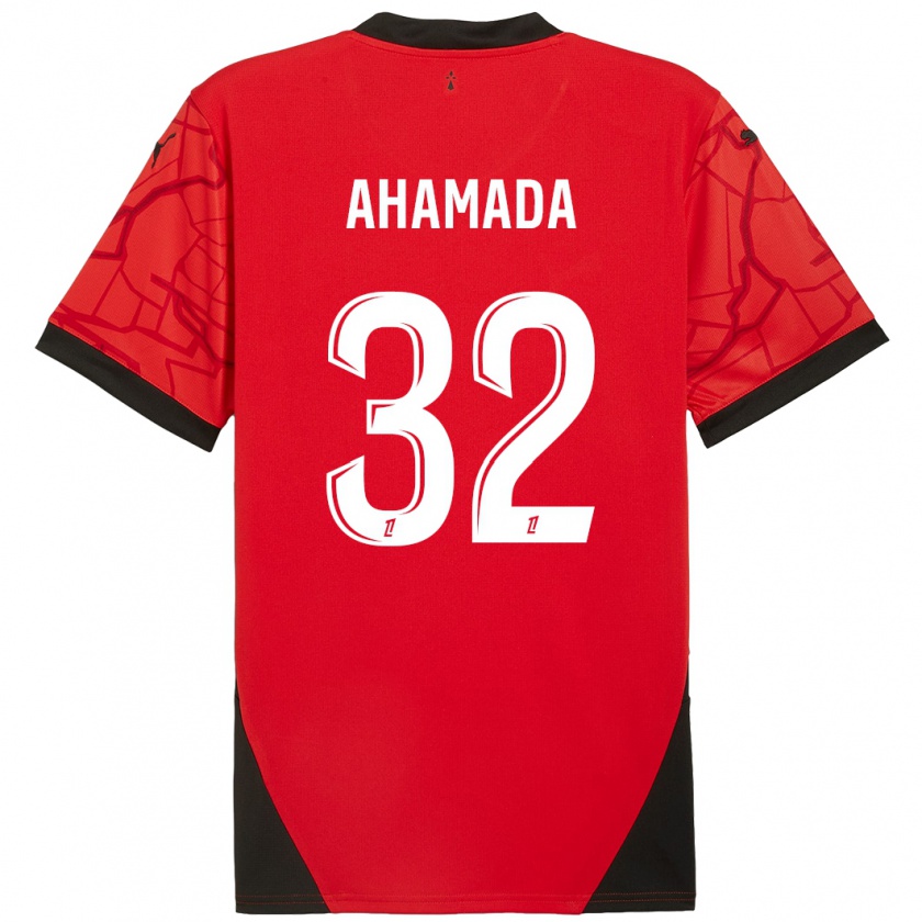 Kandiny Uomo Maglia Naouirou Ahamada #32 Rosso Nero Kit Gara Home 2024/25 Maglietta