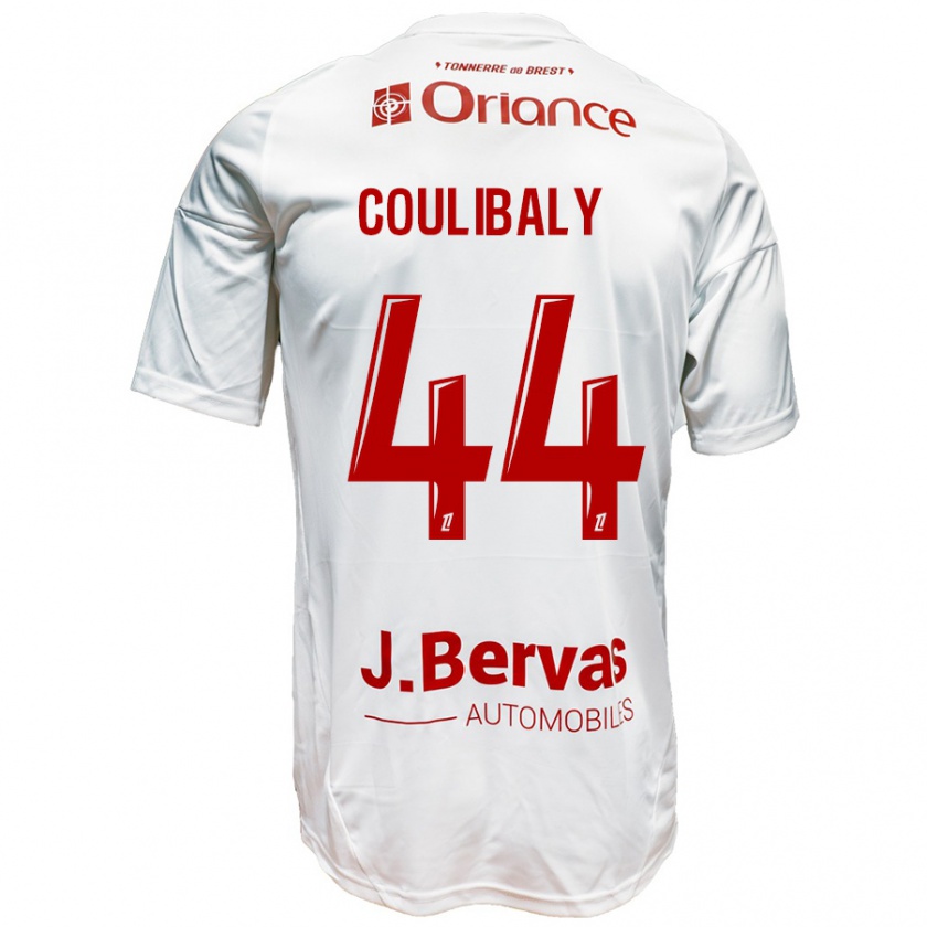 Kandiny Uomo Maglia Soumaïla Coulibaly #44 Bianco Rosso Kit Gara Away 2024/25 Maglietta