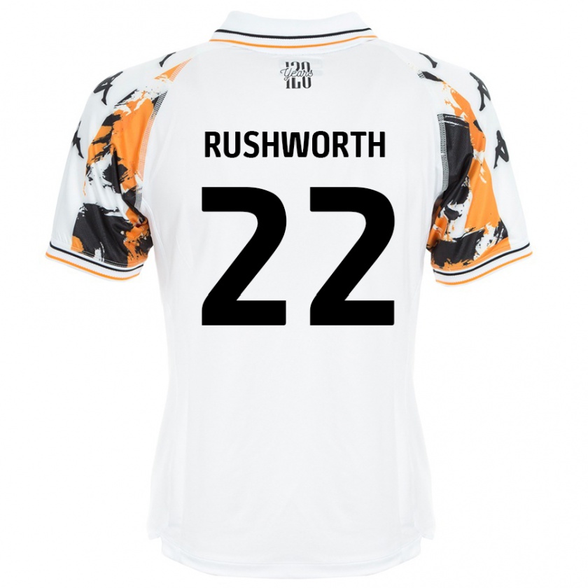 Kandiny Uomo Maglia Carl Rushworth #22 Bianco Kit Gara Away 2024/25 Maglietta