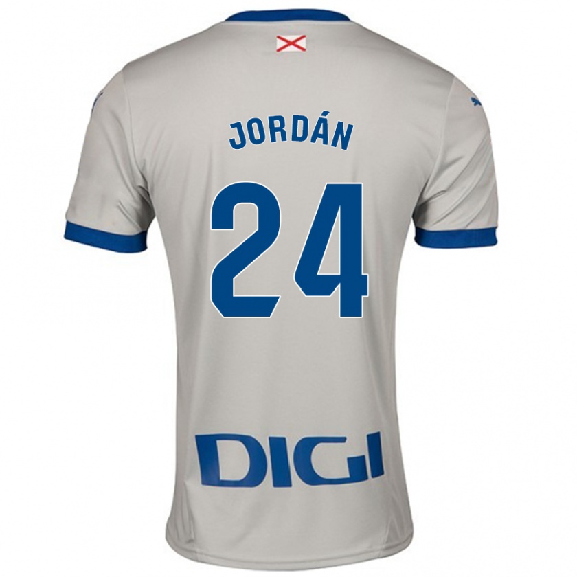 Kandiny Uomo Maglia Joan Jordán #24 Grigio Chiaro Kit Gara Away 2024/25 Maglietta