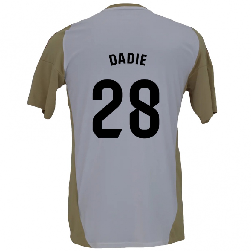 Kandiny Uomo Maglia Alberto Dadie #28 Marrone Bianco Kit Gara Away 2024/25 Maglietta