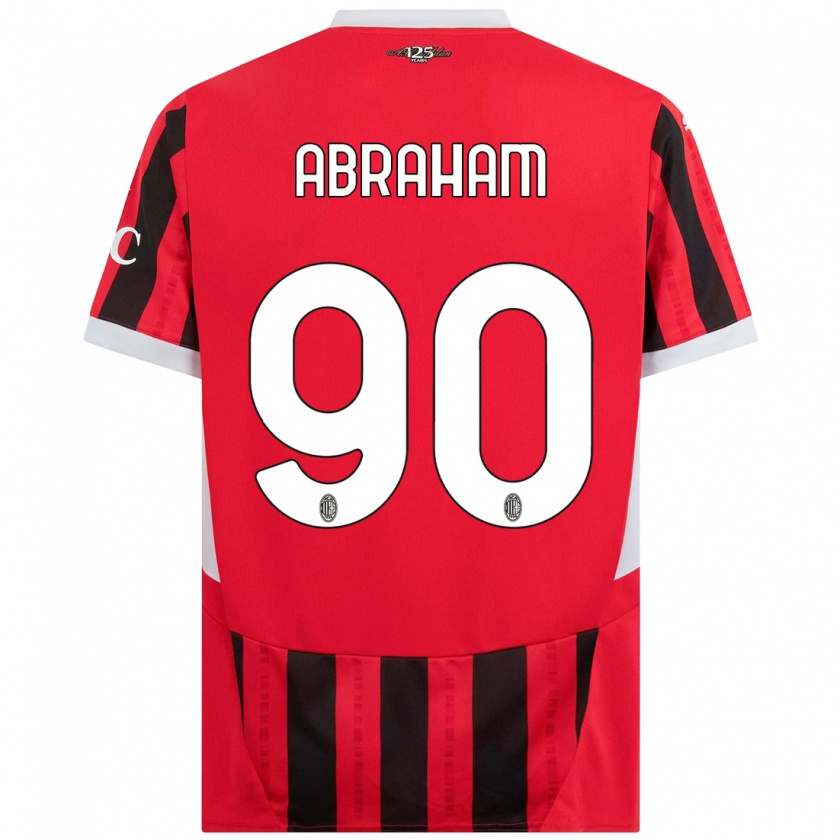 Kandiny Uomo Maglia Tammy Abraham #90 Rosso Nero Kit Gara Home 2024/25 Maglietta