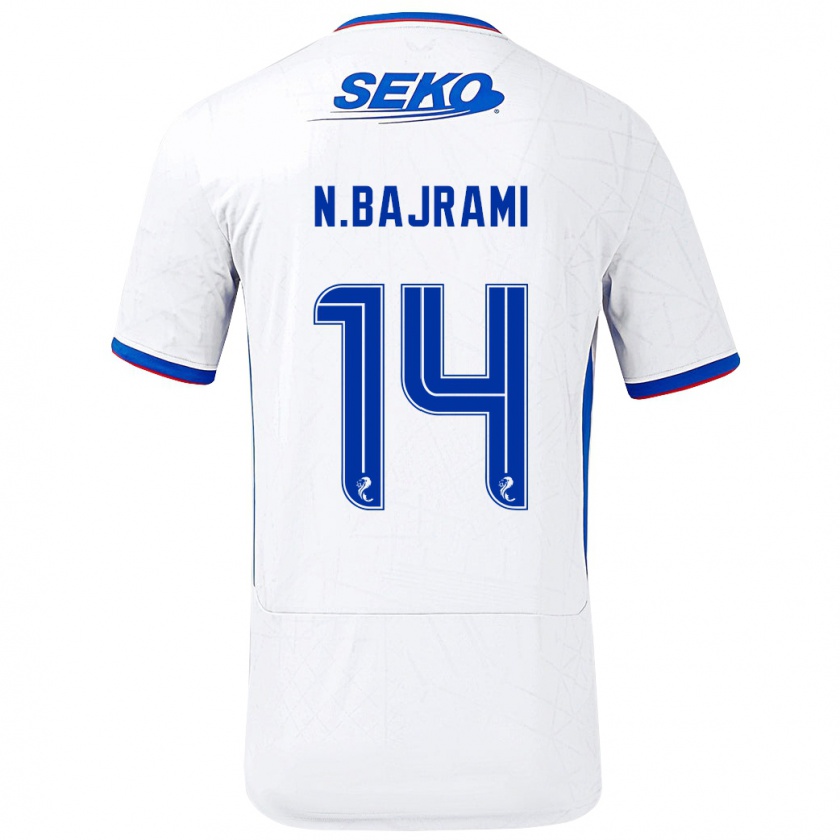 Kandiny Uomo Maglia Nedim Bajrami #14 Bianco Blu Kit Gara Away 2024/25 Maglietta