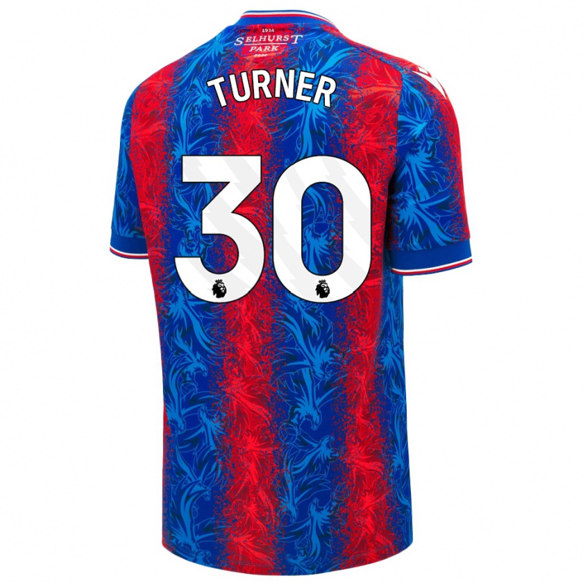 Kandiny Uomo Maglia Matt Turner #30 Strisce Rosso Blu Kit Gara Home 2024/25 Maglietta