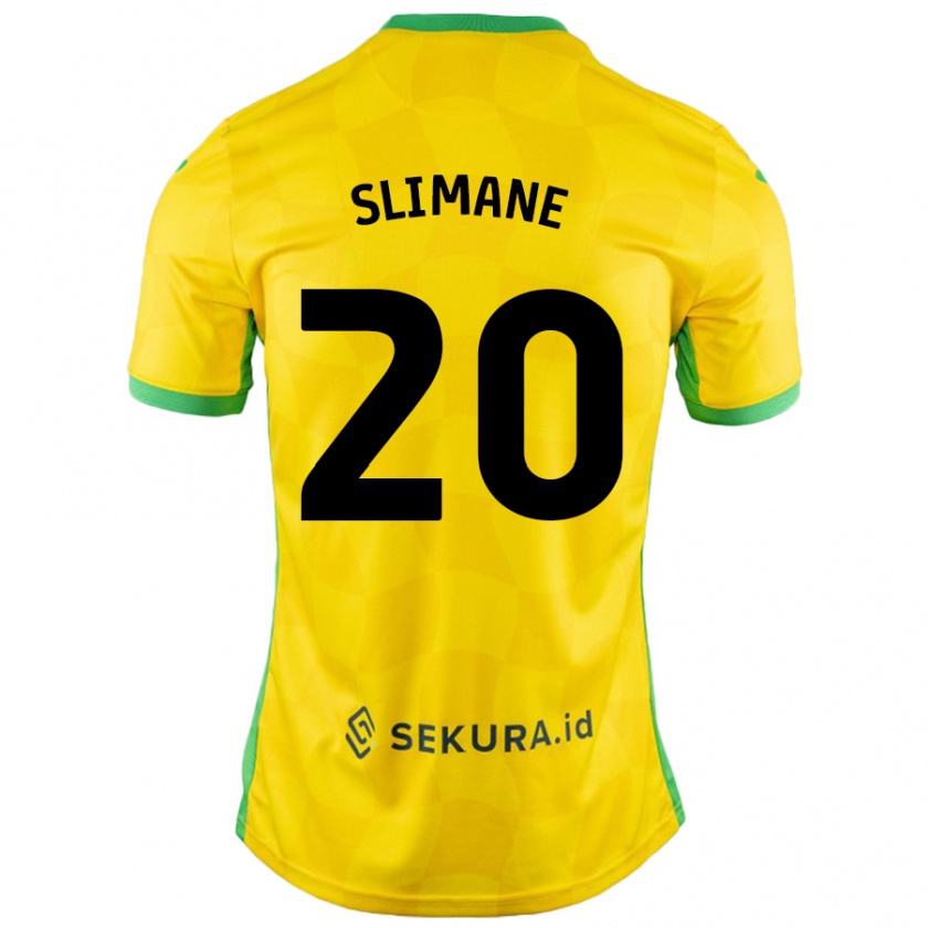 Kandiny Uomo Maglia Anis Slimane #20 Giallo Verde Kit Gara Home 2024/25 Maglietta