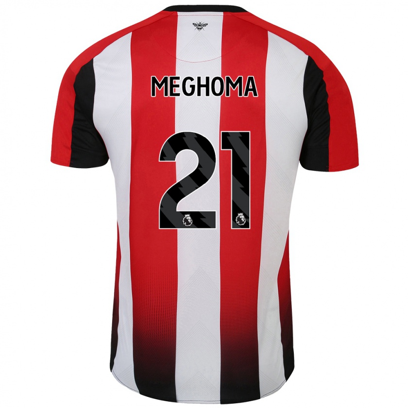 Kandiny Uomo Maglia Jayden Meghoma #21 Rosso Bianco Kit Gara Home 2024/25 Maglietta