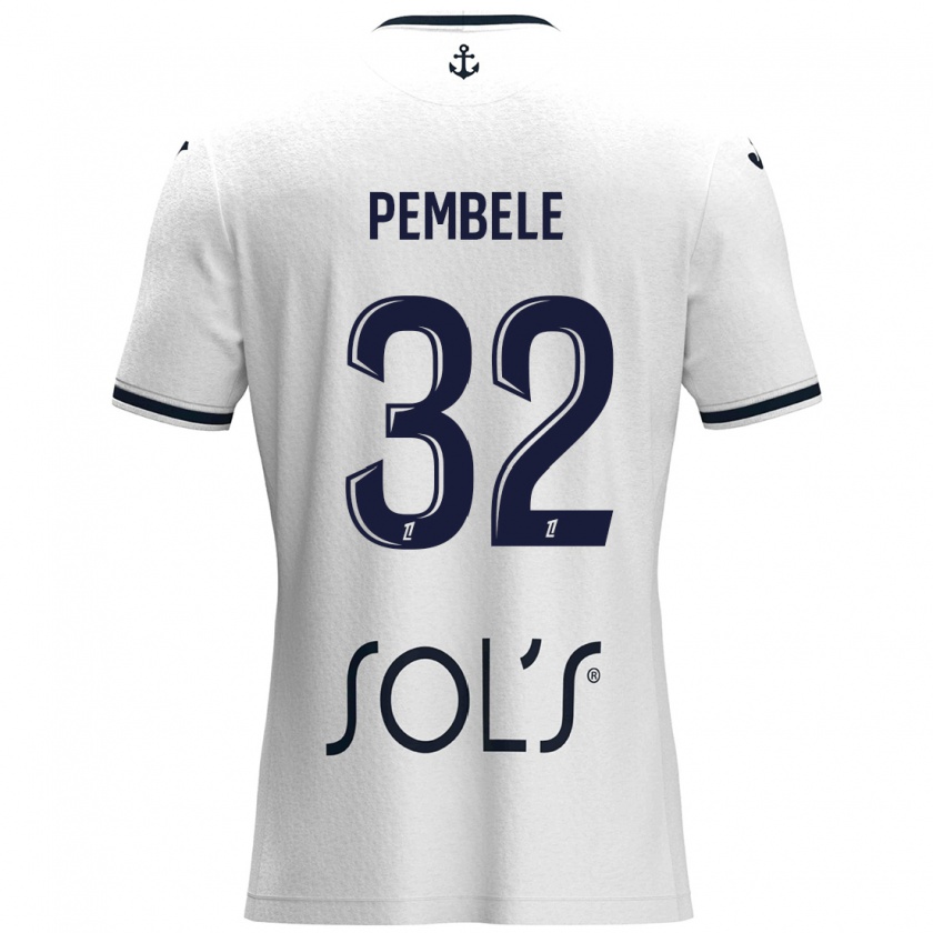 Kandiny Uomo Maglia Timothée Pembélé #32 Bianco Blu Scuro Kit Gara Away 2024/25 Maglietta