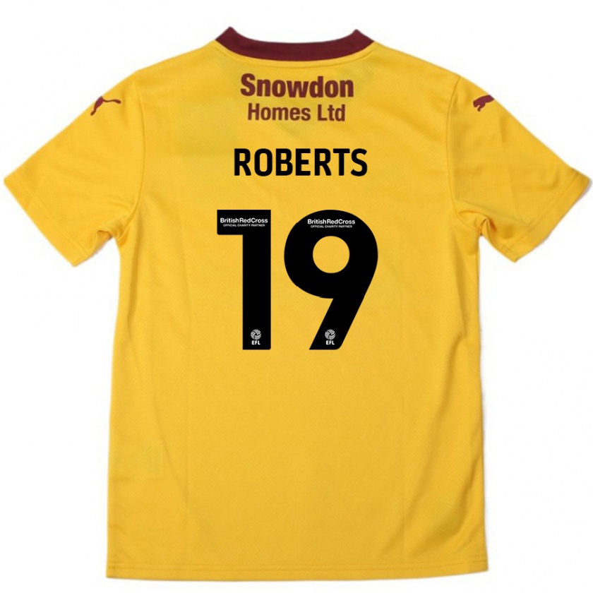 Kandiny Uomo Maglia Tyler Roberts #19 Arancione Borgogna Kit Gara Away 2024/25 Maglietta