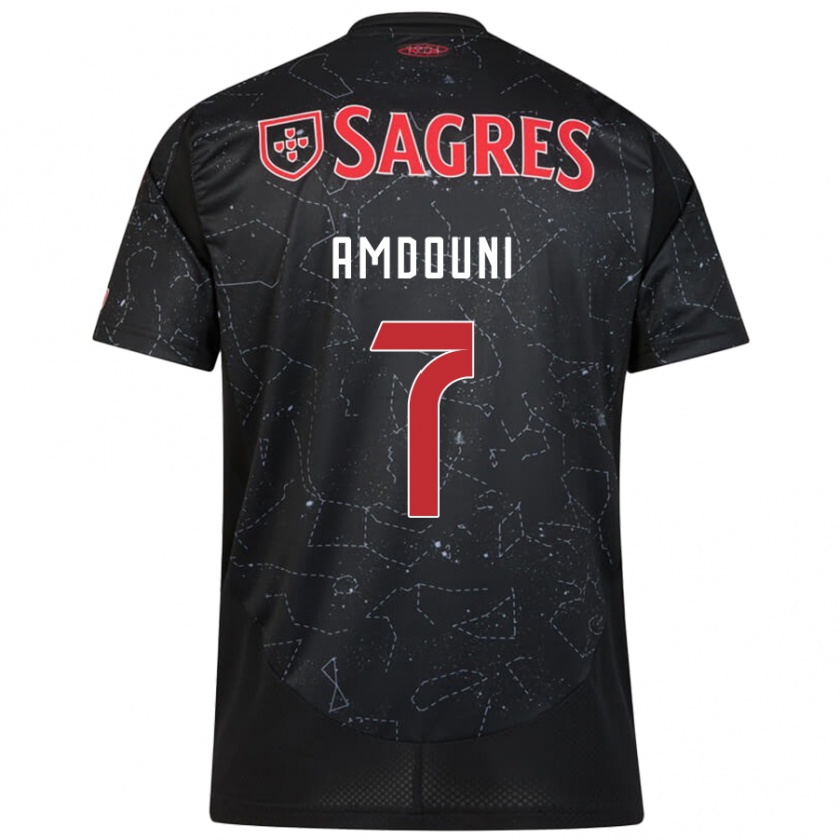 Kandiny Uomo Maglia Zeki Amdouni #7 Nero Rosso Kit Gara Away 2024/25 Maglietta