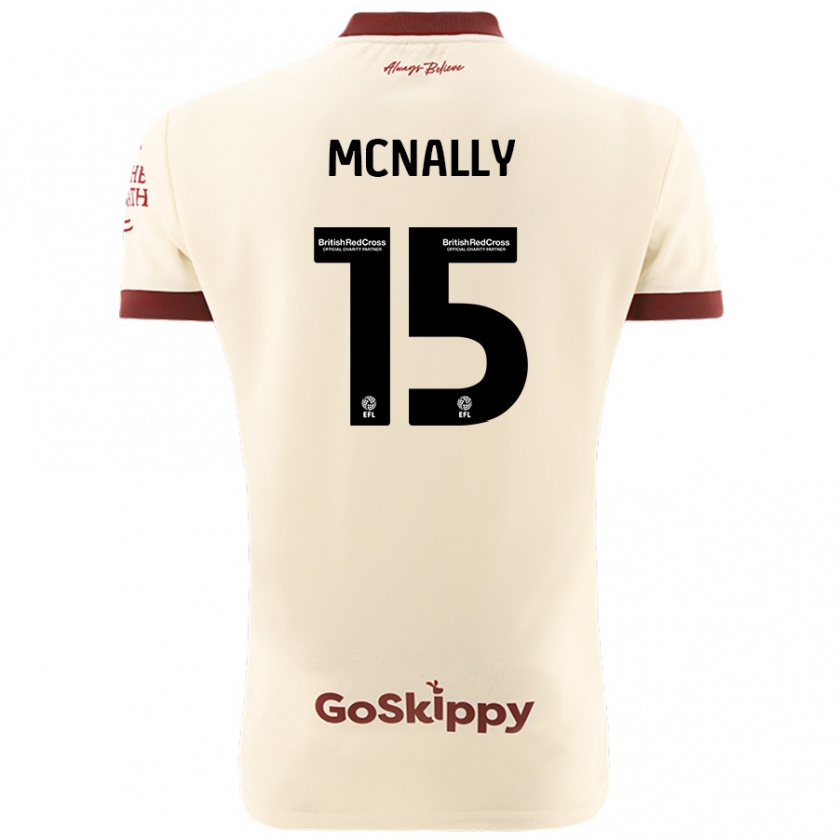 Kandiny Uomo Maglia Luke Mcnally #15 Crema Bianco Kit Gara Away 2024/25 Maglietta