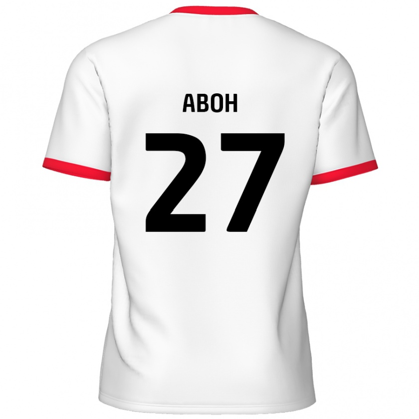 Kandiny Uomo Maglia Ken Aboh #27 Bianco Rosso Kit Gara Home 2024/25 Maglietta