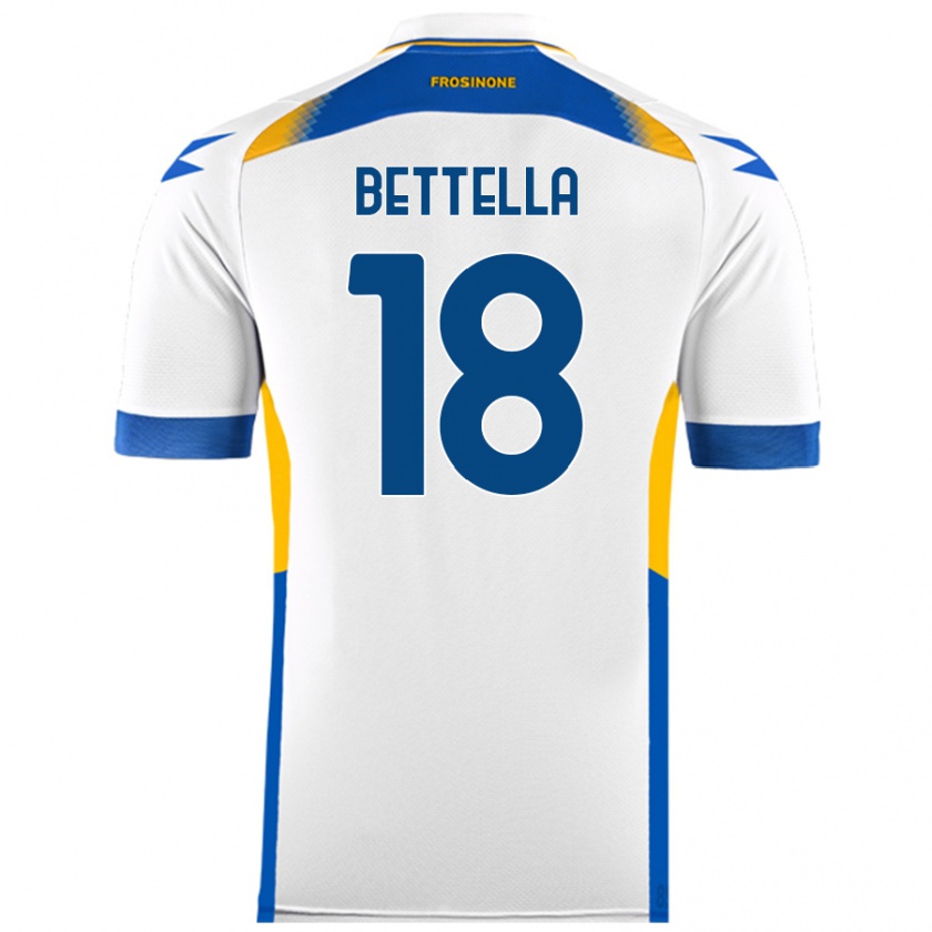 Kandiny Uomo Maglia Davide Bettella #18 Bianco Kit Gara Away 2024/25 Maglietta