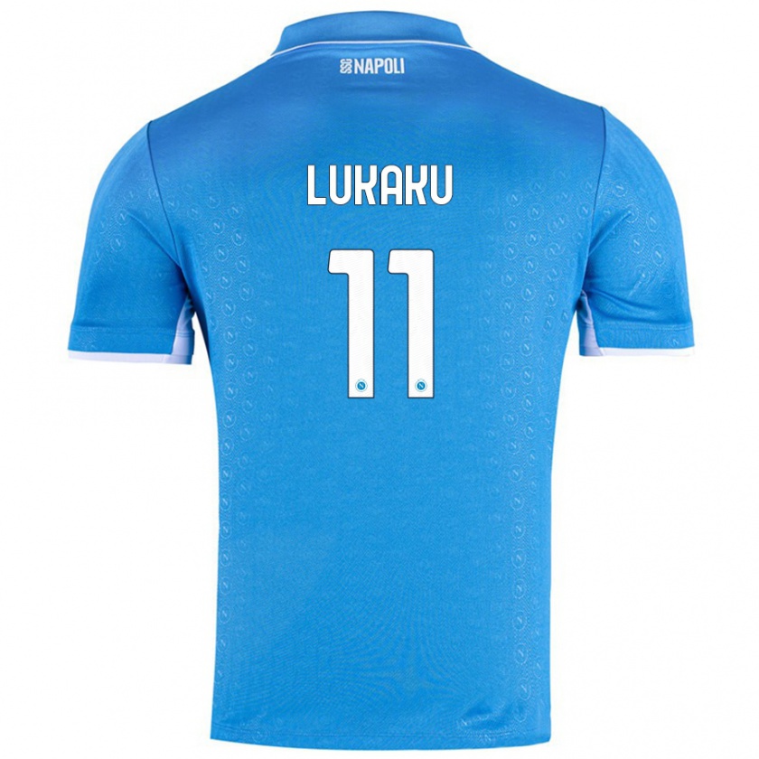 Kandiny Donna Maglia Romelu Lukaku #11 Azzurro Cielo Kit Gara Home 2024/25 Maglietta