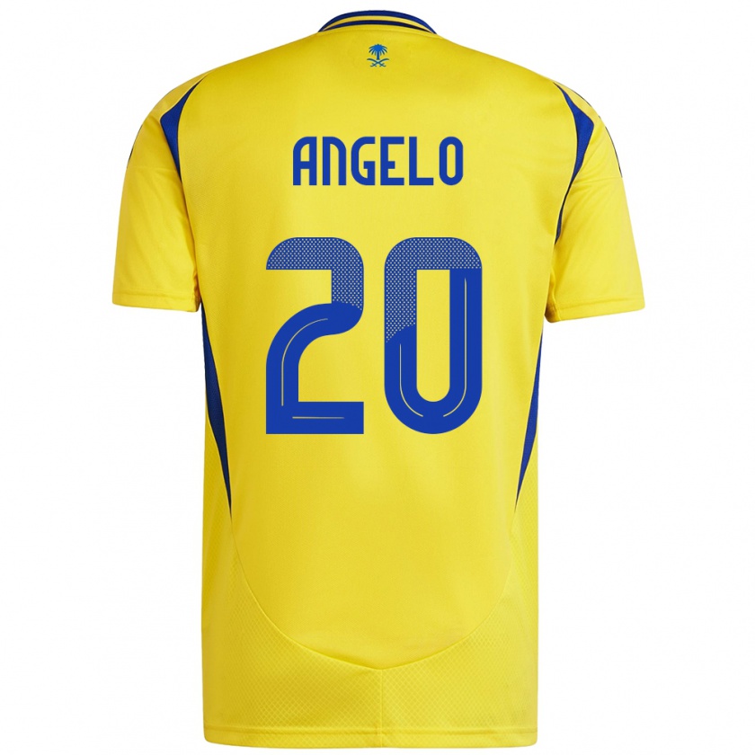 Kandiny Donna Maglia Ângelo #20 Giallo Blu Kit Gara Home 2024/25 Maglietta