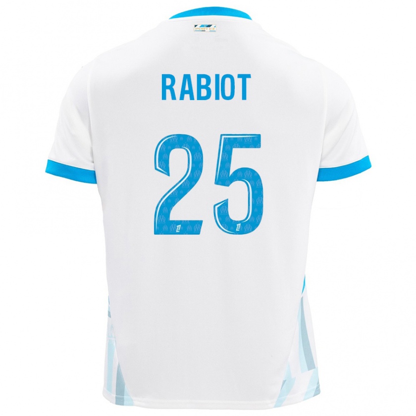 Kandiny Donna Maglia Adrien Rabiot #25 Bianco Azzurro Kit Gara Home 2024/25 Maglietta