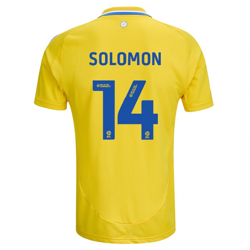 Kandiny Donna Maglia Manor Solomon #14 Giallo Blu Kit Gara Away 2024/25 Maglietta