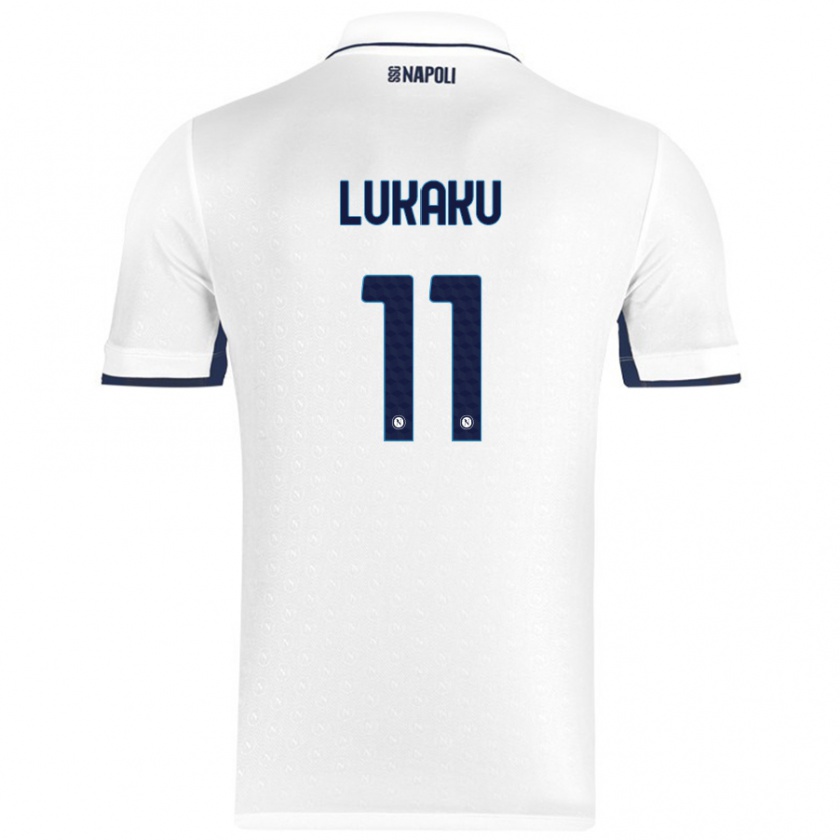 Kandiny Donna Maglia Romelu Lukaku #11 Bianco Blu Reale Kit Gara Away 2024/25 Maglietta