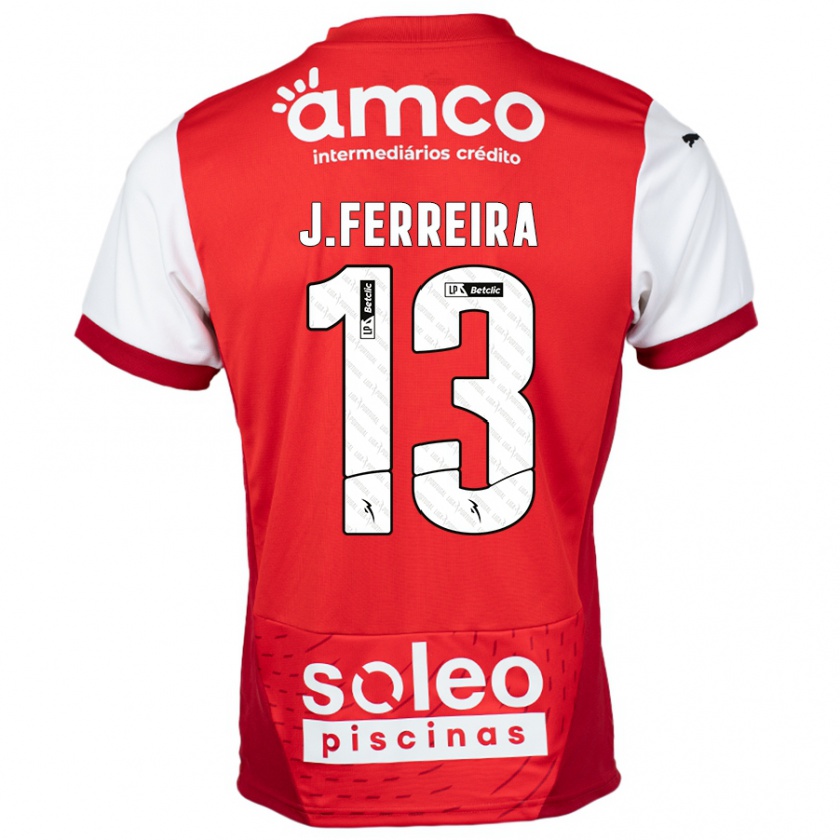 Kandiny Donna Maglia João Ferreira #13 Rosso Bianco Kit Gara Home 2024/25 Maglietta