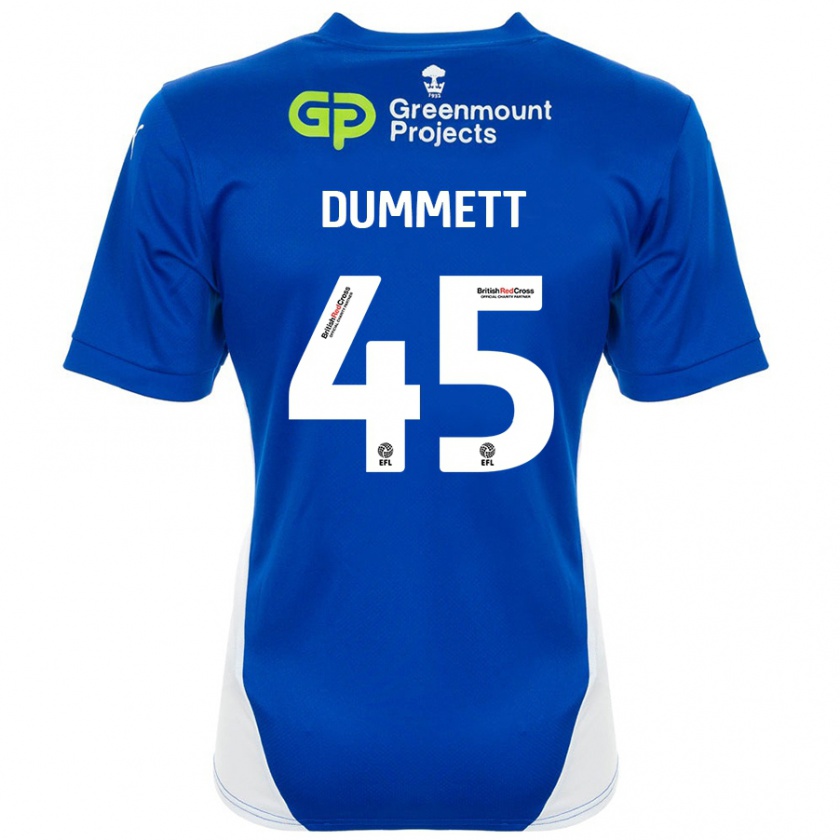 Kandiny Donna Maglia Paul Dummett #45 Blu Bianco Kit Gara Home 2024/25 Maglietta