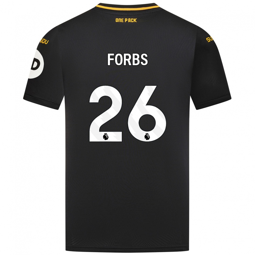 Kandiny Donna Maglia Carlos Forbs #26 Nero Kit Gara Away 2024/25 Maglietta