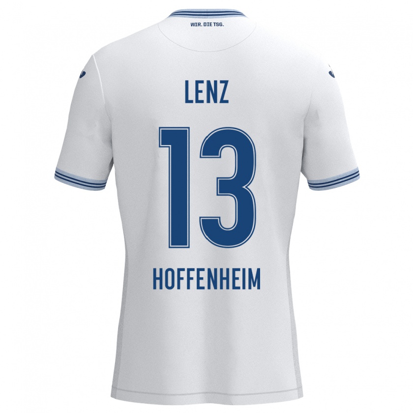 Kandiny Donna Maglia Christopher Lenz #13 Bianco Blu Kit Gara Away 2024/25 Maglietta