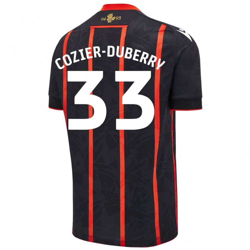 Kandiny Donna Maglia Amario Cozier-Duberry #33 Nero Rosso Kit Gara Away 2024/25 Maglietta