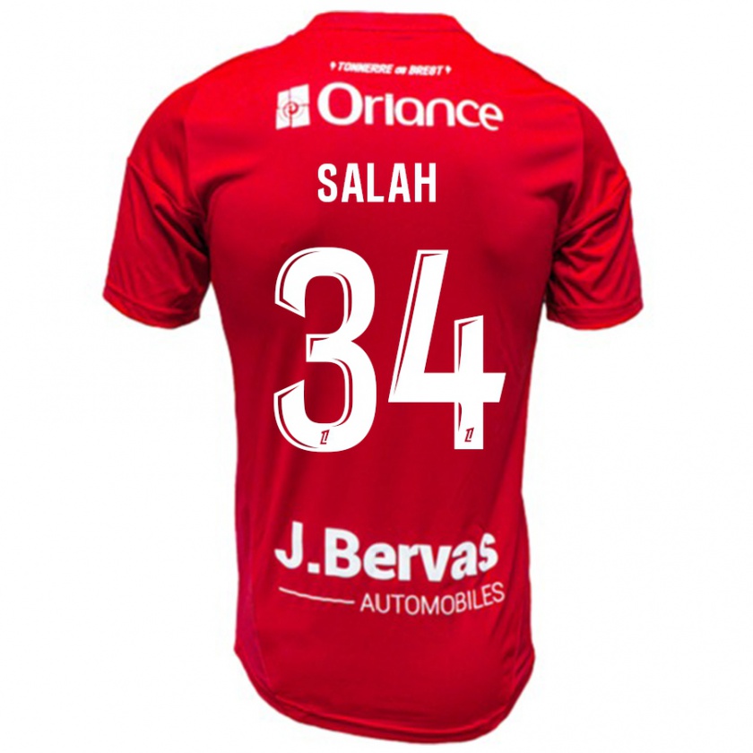 Kandiny Donna Maglia Ibrahim Salah #34 Rosso Bianco Kit Gara Home 2024/25 Maglietta