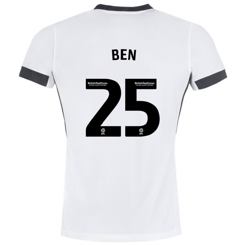 Kandiny Donna Maglia Ben Davies #25 Bianco Nero Kit Gara Away 2024/25 Maglietta