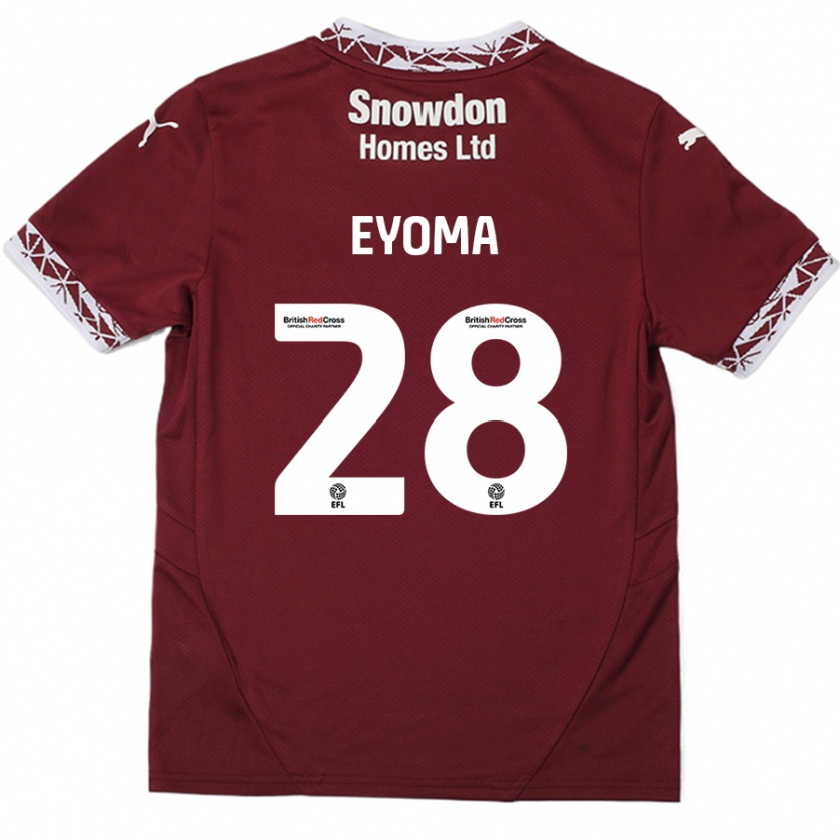 Kandiny Donna Maglia Timothy Eyoma #28 Borgogna Kit Gara Home 2024/25 Maglietta