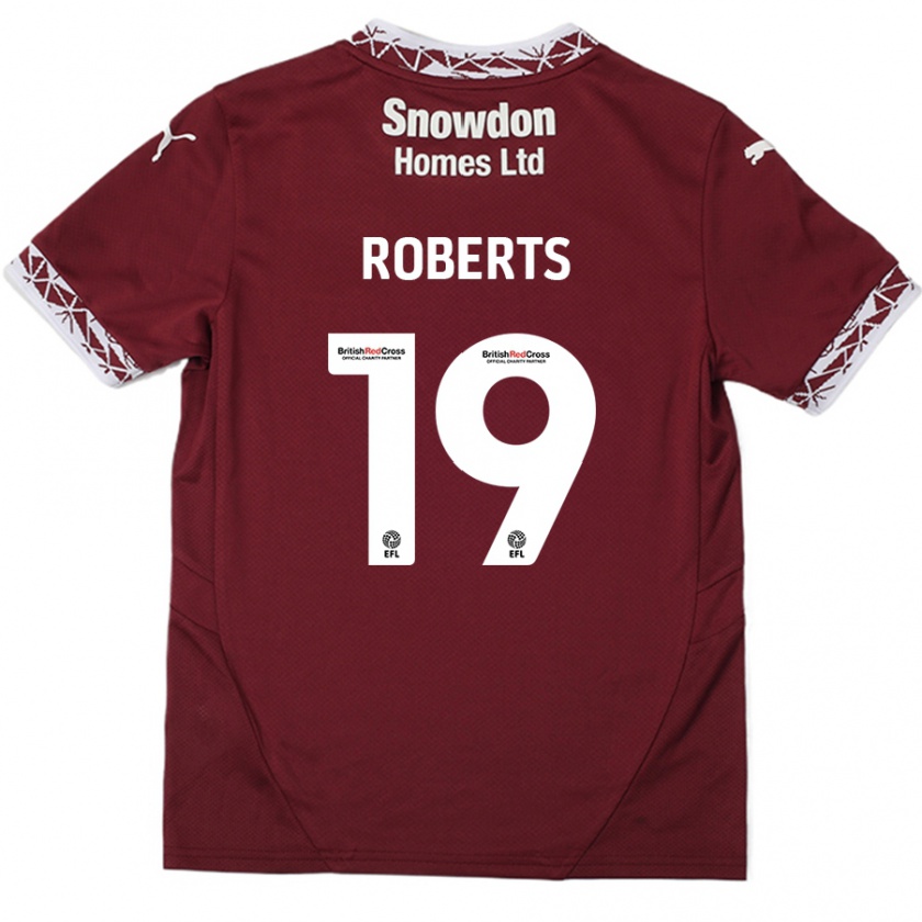 Kandiny Donna Maglia Tyler Roberts #19 Borgogna Kit Gara Home 2024/25 Maglietta