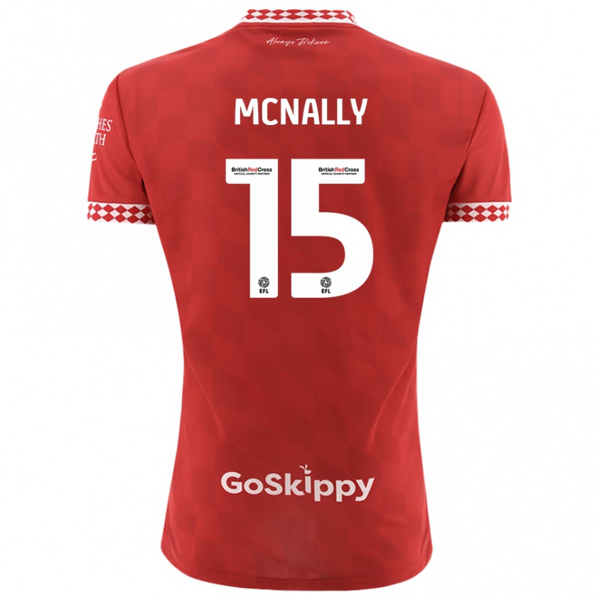 Kandiny Donna Maglia Luke Mcnally #15 Rosso Kit Gara Home 2024/25 Maglietta