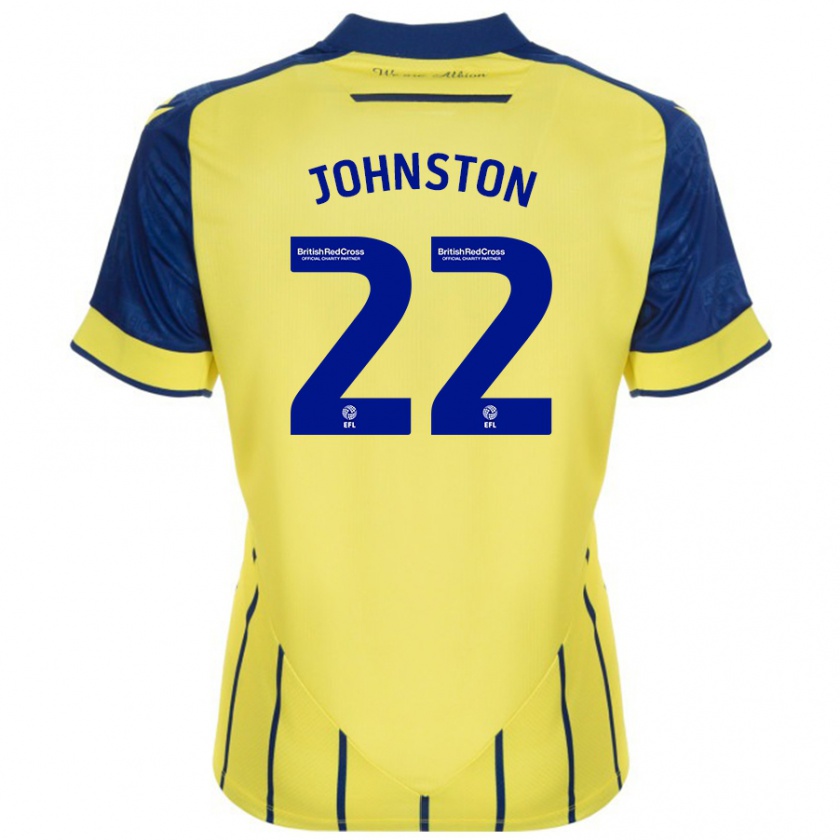 Kandiny Donna Maglia Mikey Johnston #22 Giallo Blu Kit Gara Away 2024/25 Maglietta