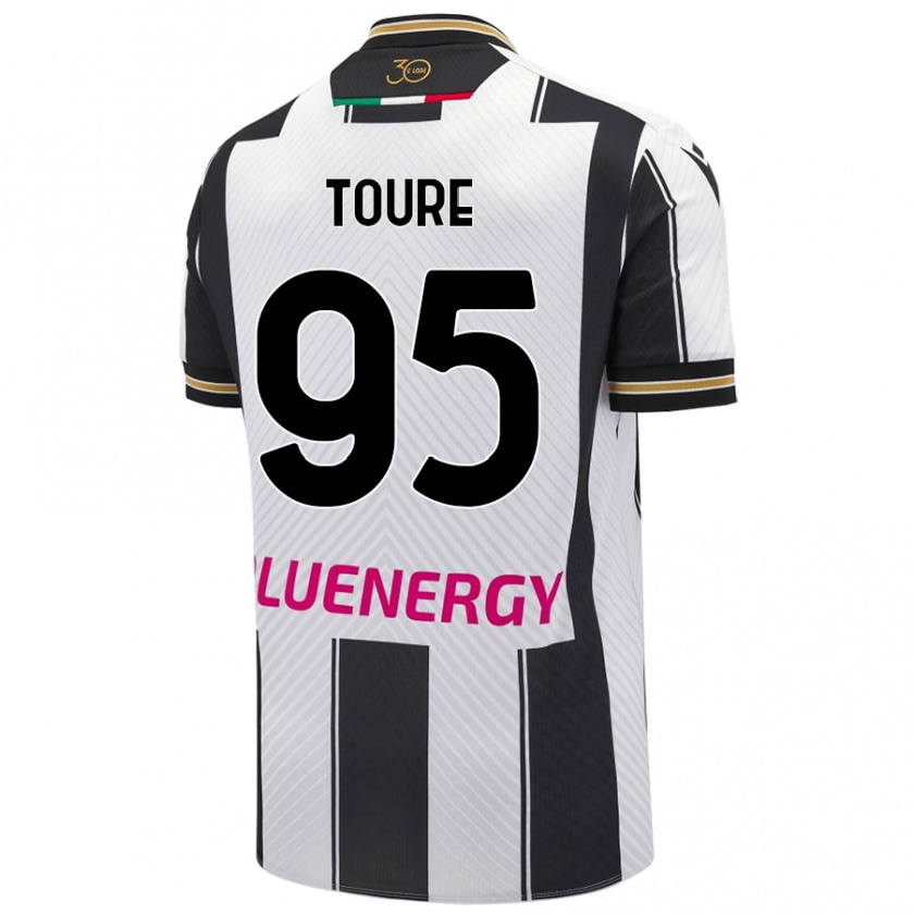 Kandiny Donna Maglia Isaak Touré #95 Bianco Nero Kit Gara Home 2024/25 Maglietta