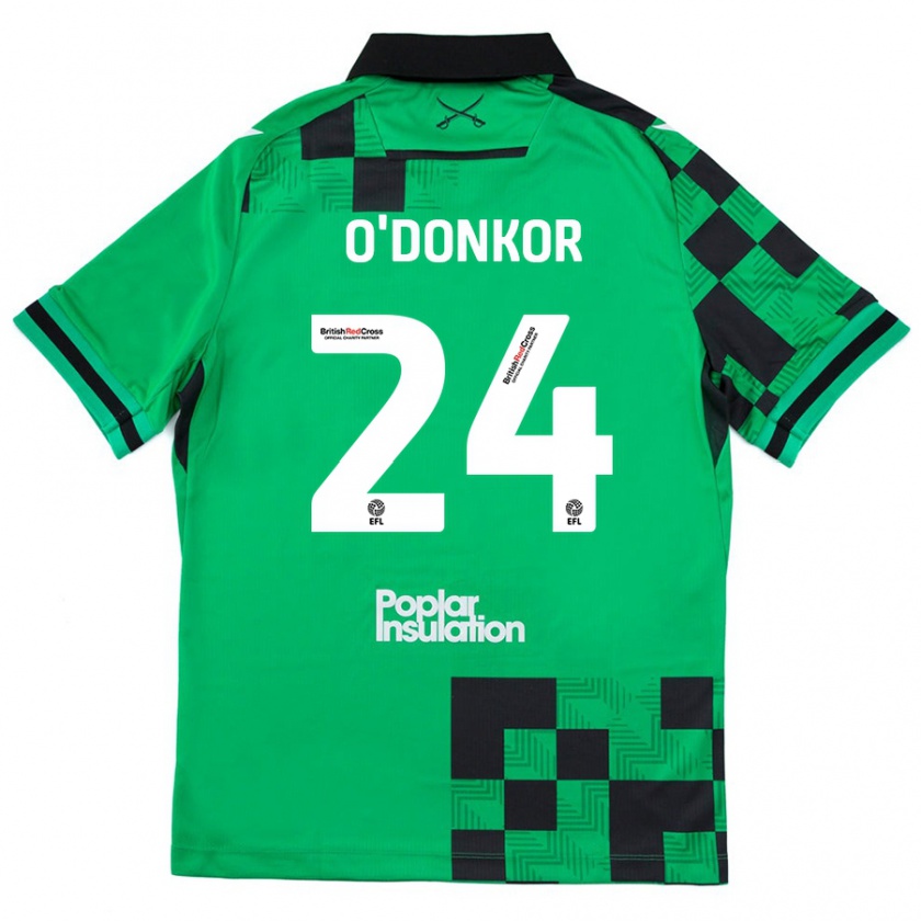 Kandiny Donna Maglia Gatlin O'donkor #24 Verde Nero Kit Gara Away 2024/25 Maglietta