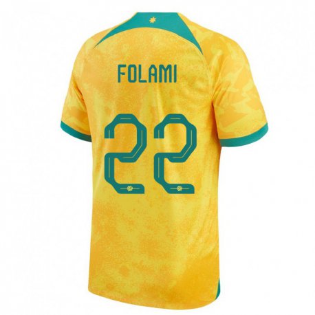 Kandiny Niño Camiseta Australia Ben Folami #22 Dorado 1ª Equipación 22-24 La Camisa