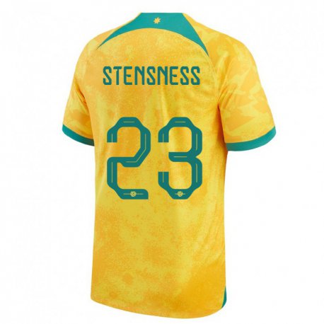 Kandiny Kinder Australische Gianni Stensness #23 Gold Heimtrikot Trikot 22-24 T-shirt Österreich