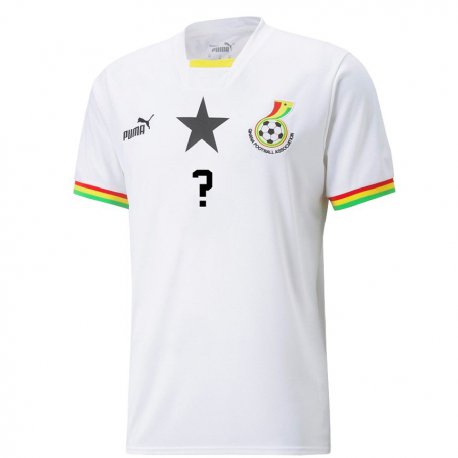 Kandiny Niño Camiseta Ghana Su Nombre #0 Blanco 1ª Equipación 22-24 La Camisa