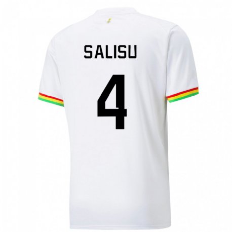 Kandiny Bambino Maglia Ghana Mohammed Salisu #4 Bianco Kit Gara Home 22-24 Maglietta