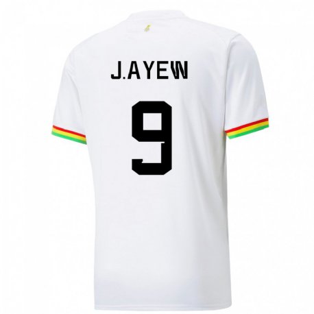 Kandiny Bambino Maglia Ghana Jordan Ayew #9 Bianco Kit Gara Home 22-24 Maglietta