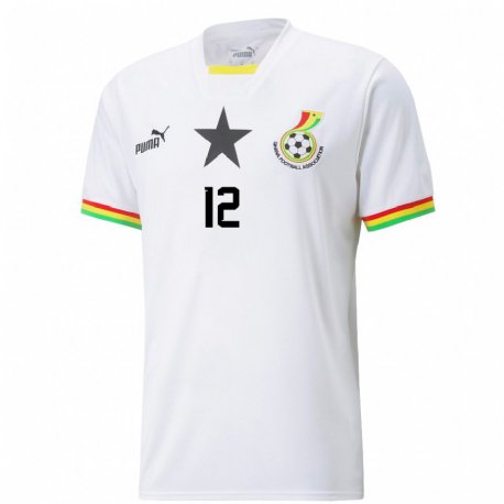 Kandiny Niño Camiseta Ghana Abdul Nurudeen #12 Blanco 1ª Equipación 22-24 La Camisa